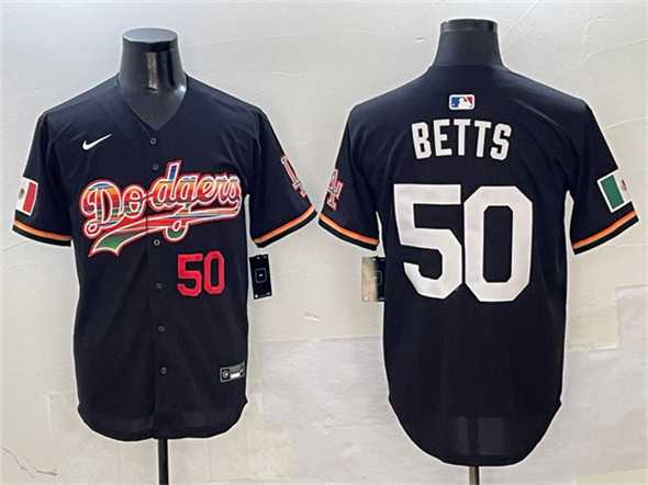 Men%27s Los Angeles Dodgers #50 Mookie Betts Black Mexico Limited Stitched Jersey
